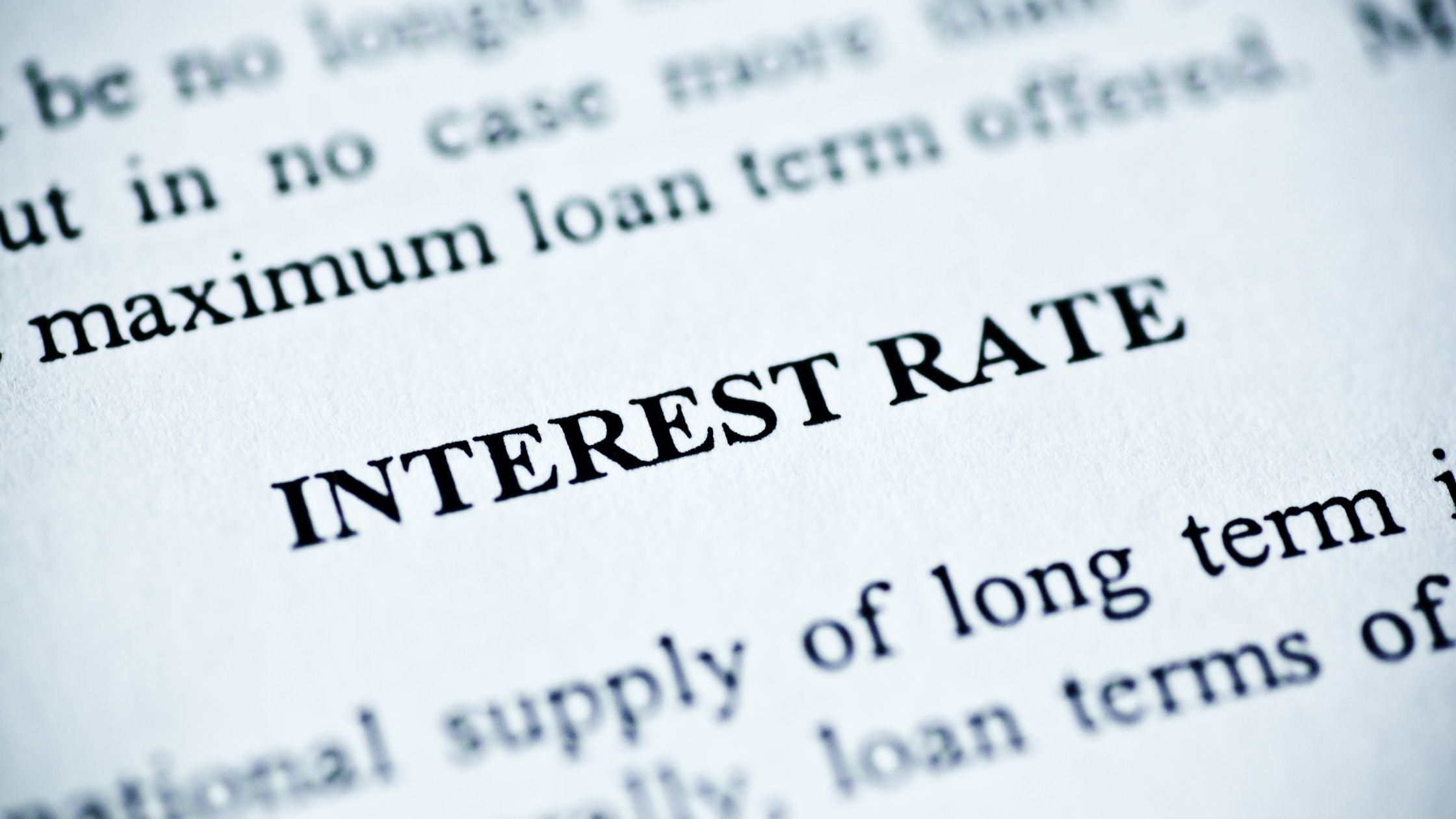 text in book with Interest Rate in bold